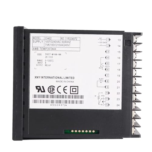 Régulateur de température numérique PID CH402 vertical avec sortie relais 48x96mm