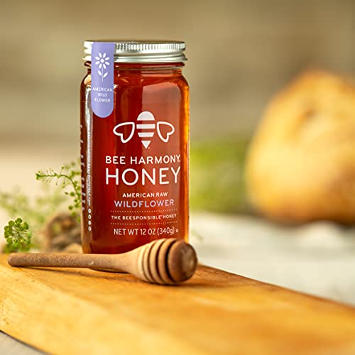 Bee Harmony American Raw Wildflower Honey, 12 Oz #TOP3