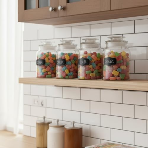 Image of ginoya brothers - Kitchen Glass Jar (2, 1500 Ml. Cookie Jar)
