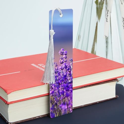 Fleurs peintes bleu jaune lot de 6 marque-pages à pompons cadeau idéal