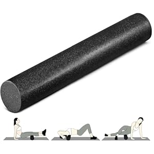 Yes4All High-Density Foam Roller for Back Pain Relief, Yoga, Exercise, Physical Therapy, Muscle Deep Tissue Massage 12-18-24-36 (36 inch, Black)