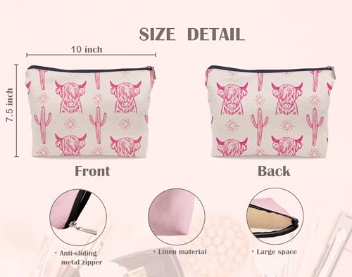 Image of Western Cow Makeup Bag,Western Cow Gifts For Women,Cowgirl Stuff For Women,Cowgirl Gifts(COW G)