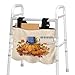 Hechitok Pumpkin Maple Leaf Large Walker Tote Bag Folding Walker Attachment Hands Free Storage Basket Mobility Aid Accessory Pouch for Elderly, Senior
