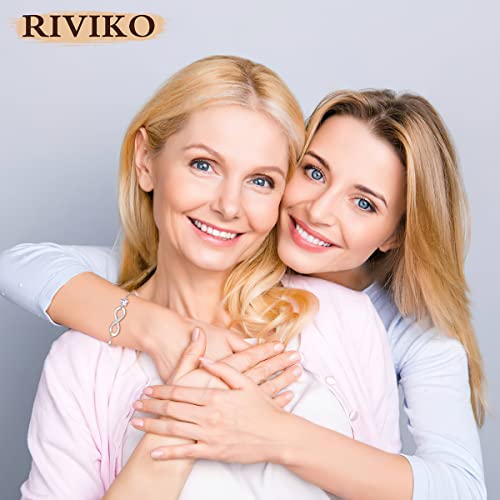 Riviko Infinity Love Heart Symbol Charm Bracelet For Women 925 Sterling Silver Adjustable Birthday Christmas Valentine’s Day Mother's Day Jewelry Gift For Mom Women Wife Girls Sister Her Friends #TOP1