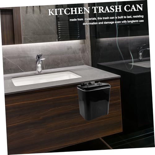Caneca de basura rectangular negra para montaje en pared miniatura 5