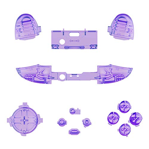 Image of eXtremeRate Replacement Buttons for Xbox Series X & S Controller, Clear Atomic Purple Custom Accessories Bumpers Trigers Dpad ABXY Start Back Sync Share Keys Parts for Xbox Core Wireless Controller