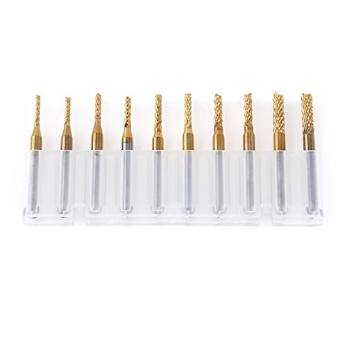 Set de 10 fresas de carburo tungsteno recubiertas para CNC miniatura 2