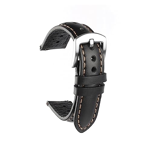 Bracelet de montre à dégagement rapide en cuir kaki 18mm interchangeable sans outil