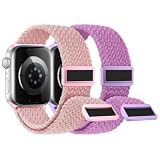 【2枚入り】Knossen コンパチブル アップルウォッチ バンド 49/46/45/44/42mm 編み込み Apple Watch バンド ナイロン 磁気吸着式バックル 強力なマグネット アップルウォッチ スポーツベルト 伸縮性 iWatch Ultra 3 2 1 Series 11 10 9 8 7 6 5 4 3 2 1 SEに対応 調整可能 柔軟 通気