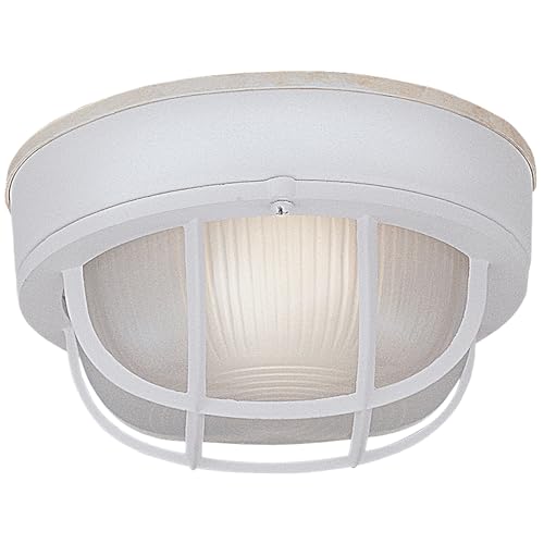 Designers Fountain Outdoor Ceiling Light, 7 Inch Oval Bulkhead Lighting