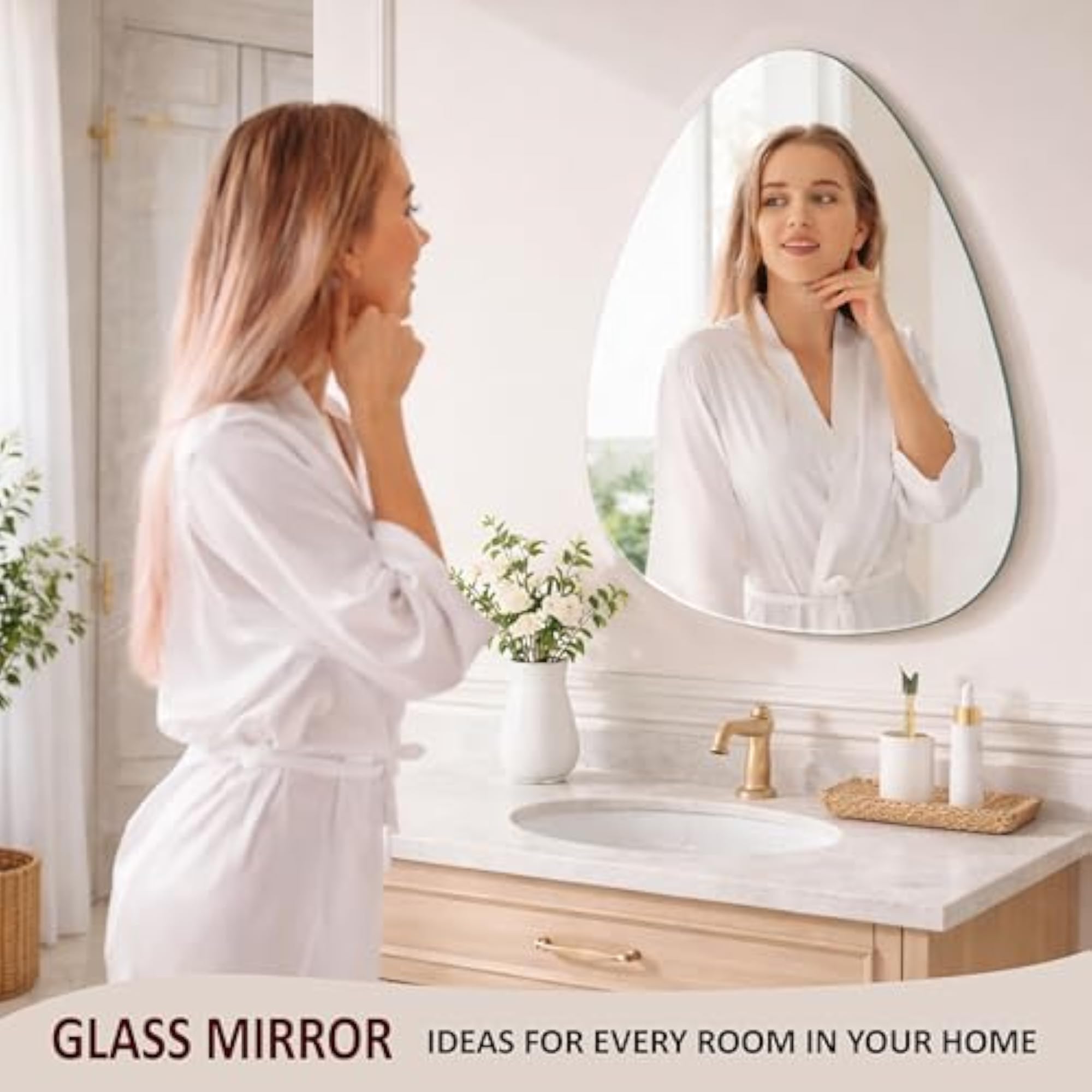 Frameless Wall Mirror for Bathroom