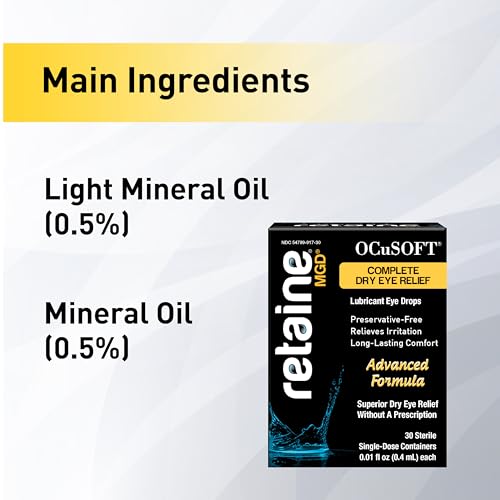 OCuSOFT Retaine MGD Ophthalmic Emulsion - Complete Dry Eye Relief - Soothes Red & Irritated Eyes - 30 Count Preservative-Free Single-Use Containers - 0.01 Fl Oz - Thumbnail 3