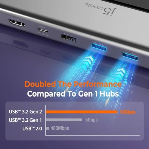 Docking Station USB4 j5create JCD554-N Hub de Puertos Gris para Laptop 6