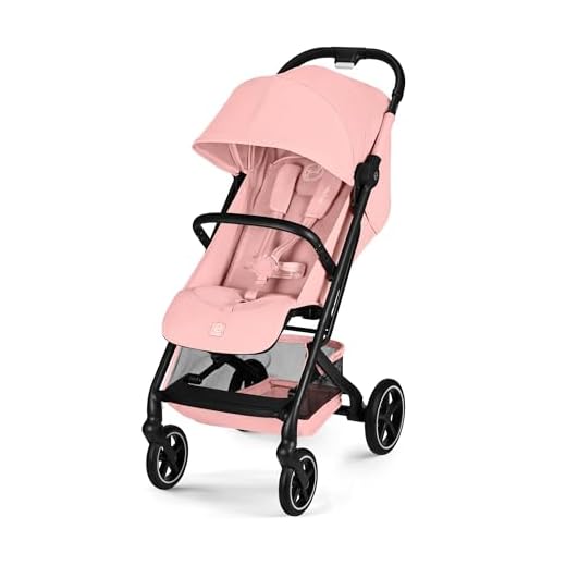 CYBEX Gold Kinderwagen BEEZY mit Ergonomischer Liegeposition, Ab Geburt bis ca. 4 Jahre (max. 22 kg), Kompakt faltbar, Einhand-Gurtsystem, Candy Pink