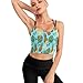 Casual Support Yoga Bra Summer Blue Sky Floral Butterfly Pineapples Tropical Leaves, Padded Gym Running Workout Tank, Wirefree Sports Top for Women & Girls