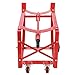 CheriMuMu Drum Cradle with Wheels, 55 Gallon Movable Drum Stand, Tilting Oil Drum Rack with Retractable Drawbar, Industrial Steel Drum Handling Cradle for Workshop, Factory, Garage, Warehouse