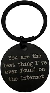 You're the Best Thing I Found on the Internet Round Black Keychain, Boyfriend gifts, Online Dating, Gifts for him, swiped