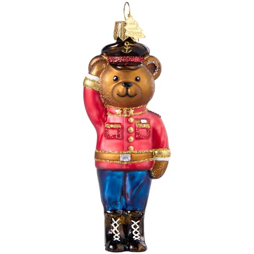 Hzyc Ours - Ornements de sapin de Noël - Verre soufflé à la main - Décoration de Noël à suspendre - Décoration de Noël en verre pour les amoureux des animaux - Cadeau de fête à la maison