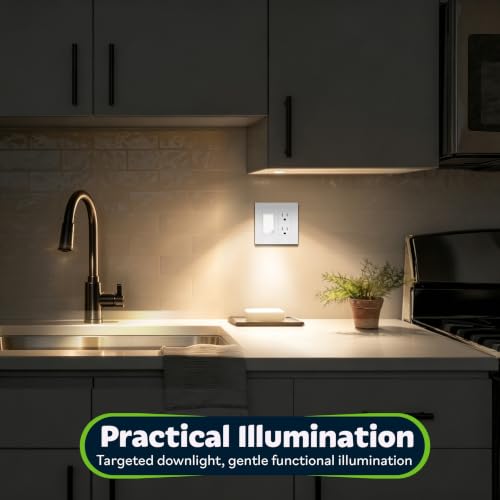 Image of TOPGREENER Full Face LED Decorator Guide Light with Auto Sensor, White. | 120VAC /15A Night Light with Automatic Daylight Sensor Soft Glow for Hallway, Bedroom, Bathroom, UL listed, TGLFL, 1 Pack