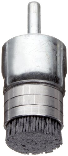 Image of Weiler 11169 Nylox 1 inch Diameter, 180 Grit, Silicon Carbide Bristles, Banded End Brush, Made in the USA