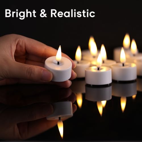 Bougies chauffe-plat LED blanches de table vacillantes avec piles et télécommande