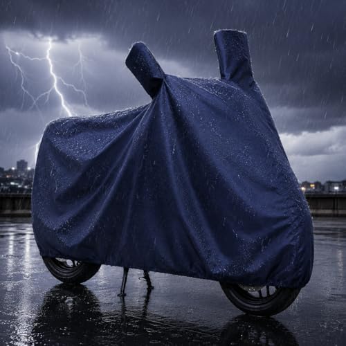 Image of Sulfar Water Resistant Universal Bike Cover UV Protection & Dustproof Bike Body Cover for Royal Enfield Bullet Bike (Navy Blue)