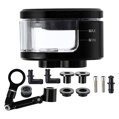 Motoforti Motorcycle Master Cylinder Reservoir Brake Clutch Tank Oil Cup Black Cover