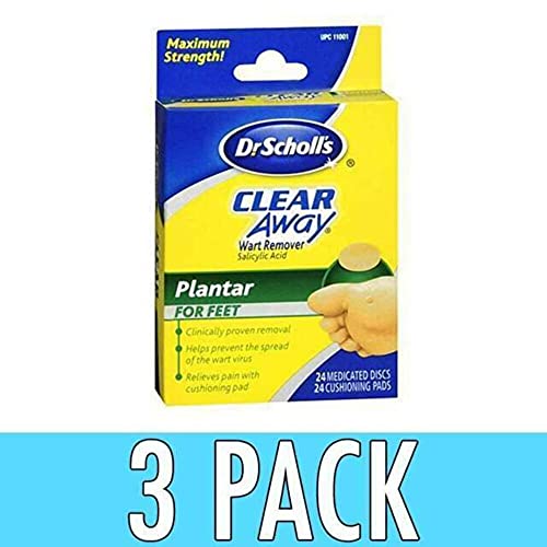 Dr Scholl's Clear Away Wart Remover Medicated Discs & Cushioning Pads for Feet - 24 Count