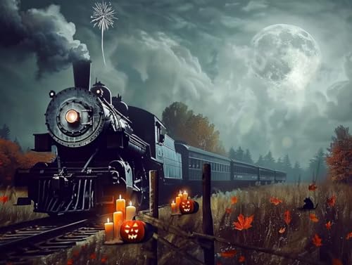 Diamond Painting Adulte 5D DIY Kit Point de Croix Train 80x110cm