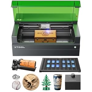 xTool S1 20 W lasergraveerset, luxe set, pin-point positionering, autofocus, 600 mm/s snelheid, 498 x 333 mm oppervlak, lasergravure voor hout, metaal, leer, acryl en glas