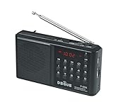 Portable AM FM Radio with Bluetooth Speaker；USB/TF Card MP3 Playback 3.5mm Jack,Auto Scan Save,Loudspeaker for Emergency(Battery-Powered) CampingTravel Home Use Rechargeable Transistor Radio (Black)