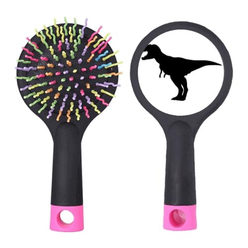 Brosse à cheveux art déco dinosaure de haute qualité avec base coussin ergonomique