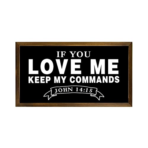 Panneau mural en bois vintage If You Love Me Keep My Commands 30x55cm