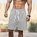 xoxingysm Mens Summer Shorts 2024 Fashion Ripped Athletic Shorts Elastic Waist Drawstring Casual Shorts Pockets Beach Shorts Grey