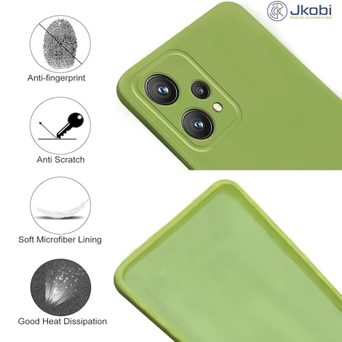 Image of Jkobi Back Cover Case for Realme 9 Pro Plus | Realme 9 4G (Matte Finish Silicone with Inside Fiber Cloth |Light Green)