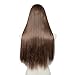 U Part Wig Full Head Light Brown Hair Extensions Clip in Long 24 Inch Straight Synthetic Hair Pieces for Women SARLA