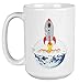 Produktbild Space Rocket Or Shuttle Graphic Design Coffee & Tea Gift Mug for Science Fair Giveaways, Male Or Female Aerospace Engineer, Scientist, Kids, Teenagers & Men & Women Working As Rocket Engineer (15oz)