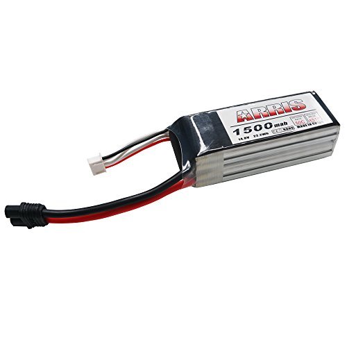 ARRIS 4S 14.8V 1500mAh 50C Graphene LiPo Battery Pack for FPV 250 RC Quadcopter Racing Drones, Such as Eachine 250, Kingkong 250, etc.