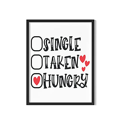Art Nation Hungry Motivational Posters for Home décor for Boys Girls Kitchen Room Funny Posters (8x12 inch Synthetic Wood Black Frame)