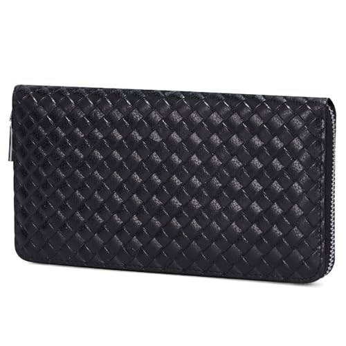 LAORENTOU Men's Genuine Leather Wallet for Checkbook Credit Cards Vintage Long Bifold Wallet Clutch Purses for Men2