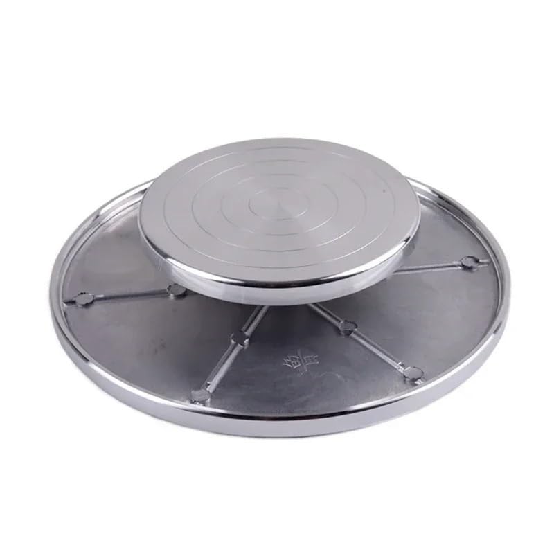Töpferscheibe,Drehscheibe Töpfern Doppelseitige Verwendung Aluminiumlegierung Drehteller Keramik Ton rotierende Töpferscheibe(25CMX15CM)
