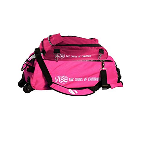 Vise Clear Top 3 Ball Tote Roller Bowling Bag with Shoe Bag- Pink
