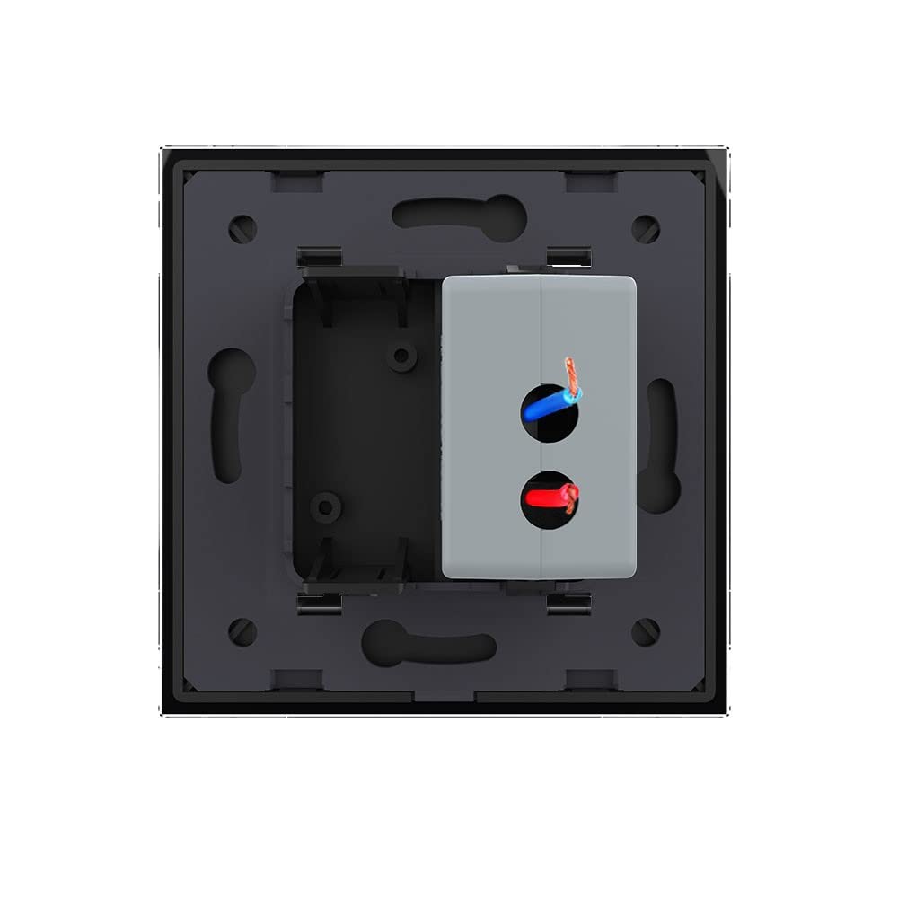 LIVOLO VL-C7-1ST-12 + VL-C7-SR-12-A - Presa SAT Con Pannello In Vetro Nero, Design Moderno - 3