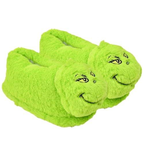 VGECEE Chaussons Femme Homme 36-46 Chaussons 3D en Peluche Pantoufles Antidérapantes pour Intérieur et Extérieur Chausson Drole Pantoufles de Noël pour Homme et Femme en Peluche Amusante pour l'Hiver