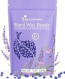 Mallowwax Hard Wax Beads, Wax Beans for Hair Removal, Natural Lavender, Stripless, Coarse Body Hair Specific - Ideal for Bikini, Brazilian, Legs, Underarms, Chest, 16 Ounce