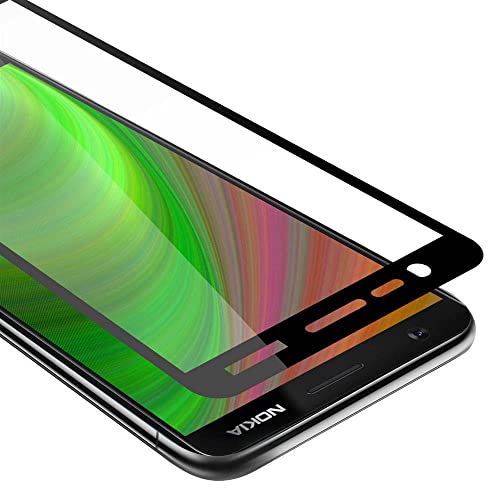 Cadorabo Vidrio templado cobertura completa compatible con Nokia 5.1 2018 en TRANSPARENTE con NEGRO - Vidrio protector de pantalla en dureza 9H con compatibilidad touch 3D
