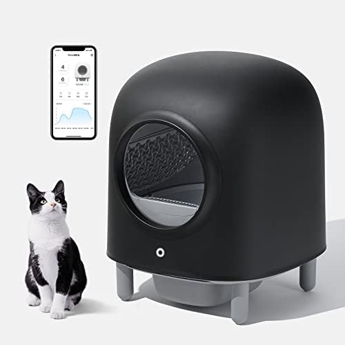 [New Upgrade] Petree Self-Cleaning Cat Litter Box with Wi-Fi Enabled, App Monitoring, Exceptional Safety – Elevate Your Cat's Hygiene, Automatic Cat Litter Box with 1-Year Warranty