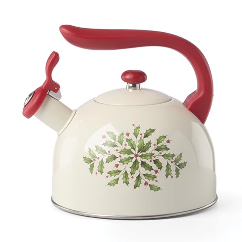 Lenox 897976 Holiday Metal Tea Kettle, Christmas, Festive Kitchen Decor