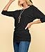 Made By Johnny MBJ WT822 Womens 3/4 Sleeve with Drape Top L Black
