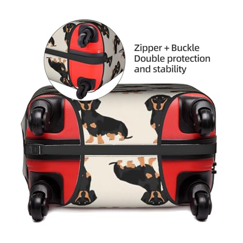 Dachshund Dog Print Luggage Cover For Suitcases, Elastic Travel Bag For Luggage, Stylish Design4